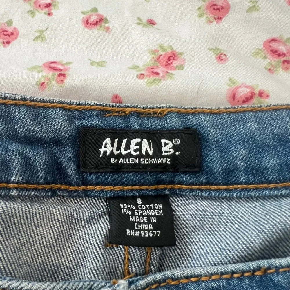 vintage allen b low rise patchwork flare jeans